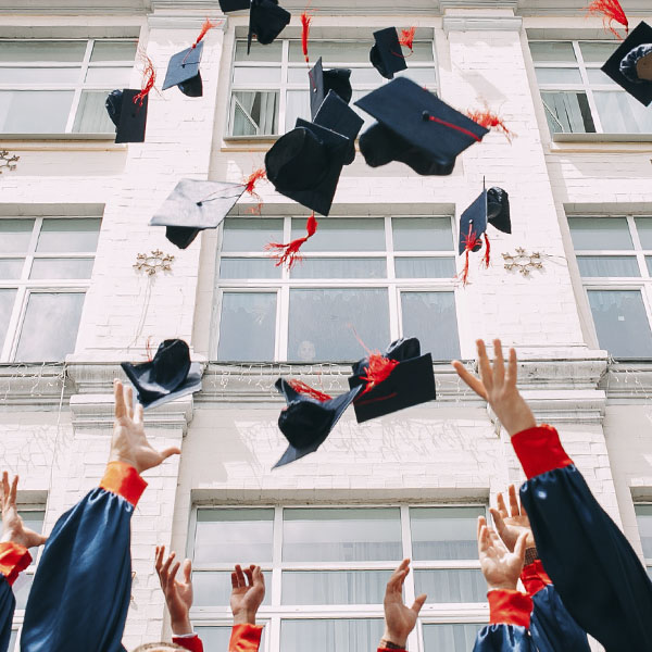 Group of students graduating